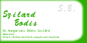 szilard bodis business card